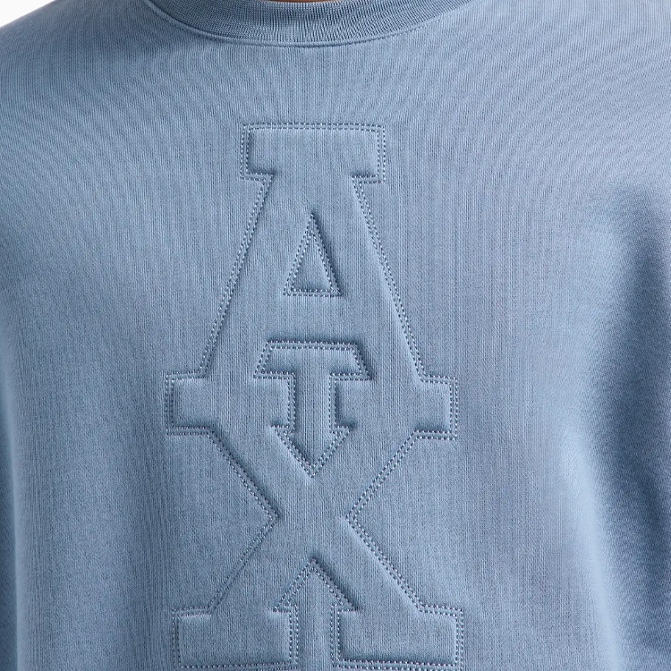 Purchase 阿玛尼AX AE FW24压花标志圆领卫衣 男士烟雾蓝. 6DZMLF-ZJ4XZ-15DU