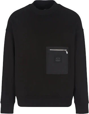 Armani Exchange AE FW24 男士黑色LOGO長袖圓領運動衫 XM000121-AF10830-UC001 Buy Armani Exchange AE FW24 男士黑色LOGO長袖圓領運動衫 XM000121-AF10830-UC001
