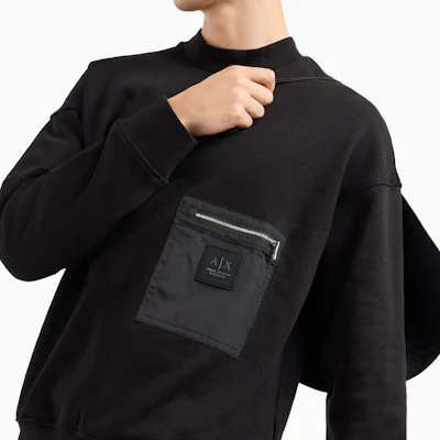 Armani Exchange AE FW24 男士黑色LOGO長袖圓領運動衫 XM000121-AF10830-UC001 Details for Armani Exchange AE FW24 男士黑色LOGO長袖圓領運動衫 XM000121-AF10830-UC001