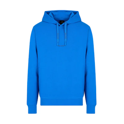 Armani Exchange AE FW24 Logo Print Hoodie Pullover Blue 8NZM94-ZJKRZ-15DS