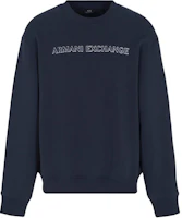 Armani Exchange AE FW24 Logo Print Navy Blue Crewneck Sweatshirt for Men 6DZMBA-ZJADZ-1510 Armani Exchange AE FW24 Logo Print Navy Blue Crewneck Sweatshirt for Men 6DZMBA-ZJADZ-1510