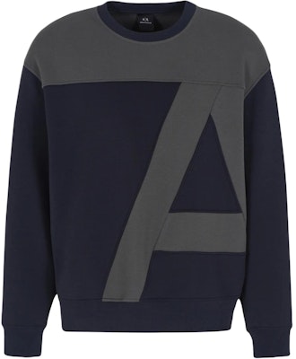 阿玛尼交换AE FW24藏青色拼色标志圆领卫衣. 6DZMJA-ZJNKZ-1510 Order 阿玛尼交换AE FW24藏青色拼色标志圆领卫衣. 6DZMJA-ZJNKZ-1510