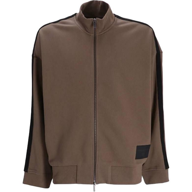 Armani Exchange AE Khaki Logo Zip-Up Stand Collar Oversized Sleeve Jacket Men 6RZMLM-ZJ4XZ-1784
