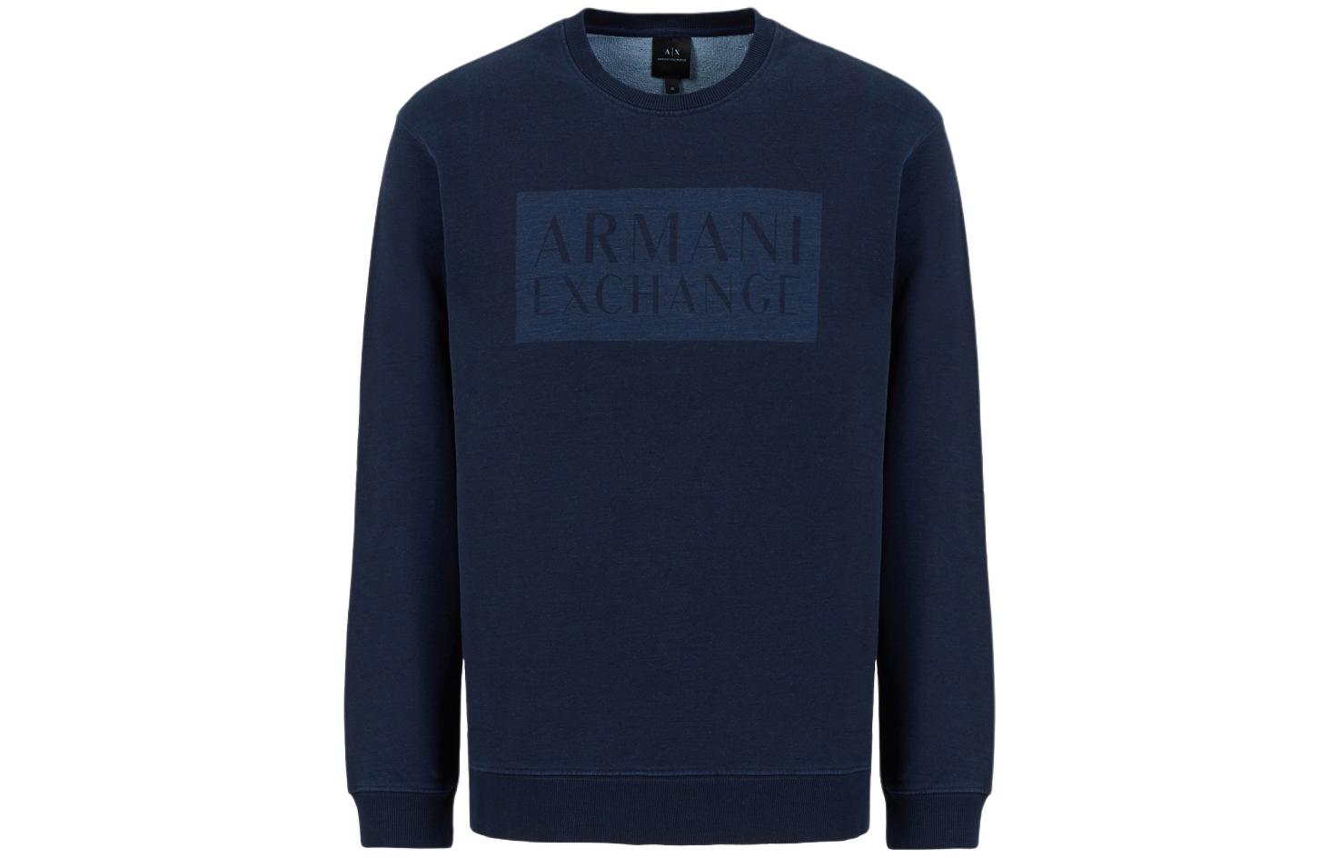 Armani Exchange AE Logo Crewneck Casual Navy Long Sleeve Sweatshirt - 6KZMAT-ZJ5SZ-25AN