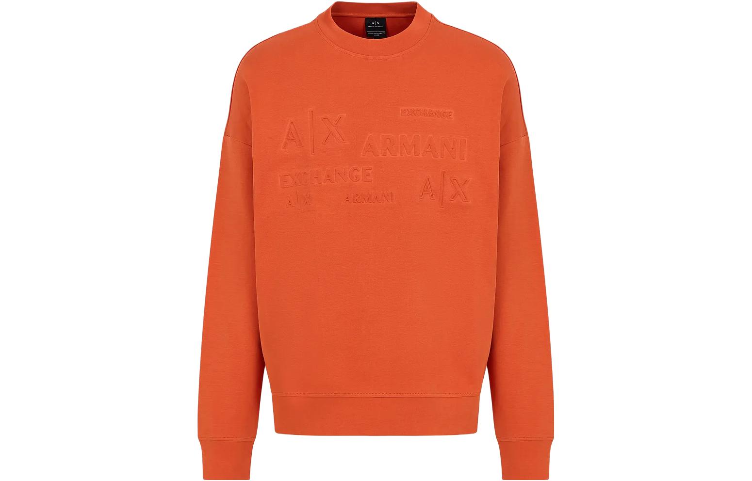 Armani Exchange AE Logo Crewneck Long-Sleeve Sweatshirt Men’s Orange 6RZMAC-ZJMAZ-114AW