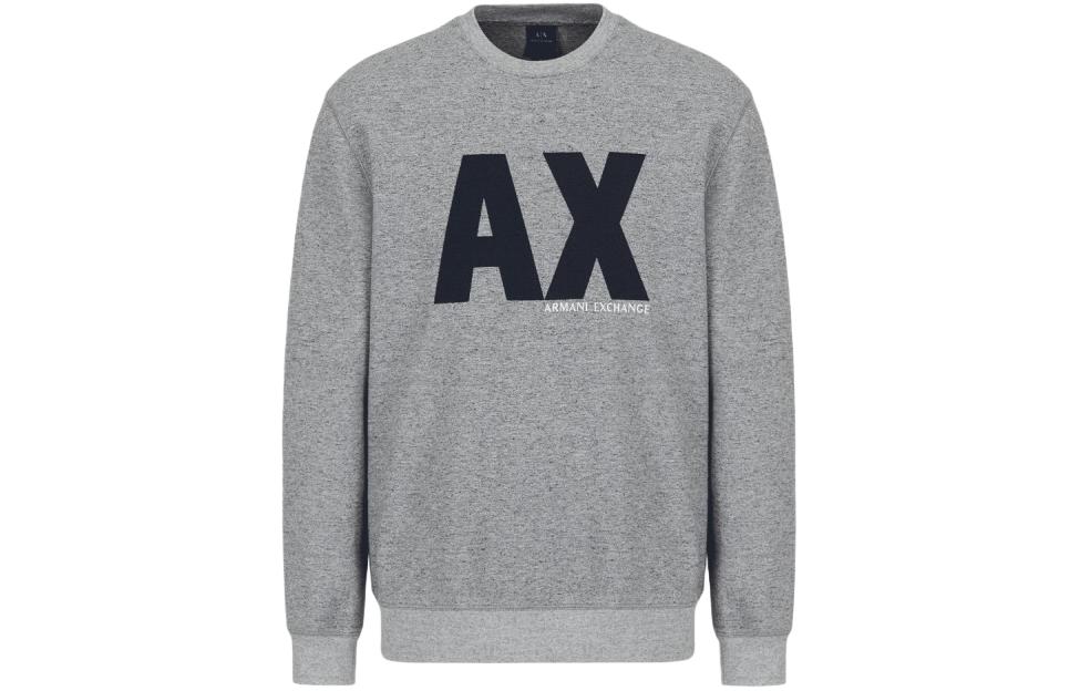 Armani Exchange AE Logo Crewneck Slim-Fit Long-Sleeve Sweatshirt for Men 6KZMFG-ZJ5UZ-29AD
