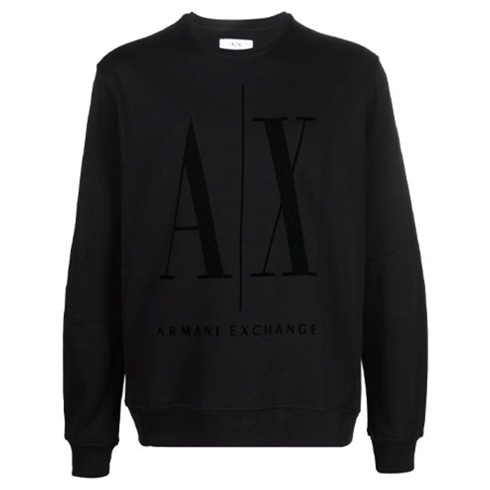 Armani Exchange AE Logo Crewneck Sweatshirt Black 8NZMPD-ZJ1ZZ-1200