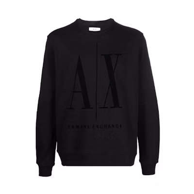 Armani Exchange AE Logo Crewneck Sweatshirt Black 8NZMPD-ZJ1ZZ-1200