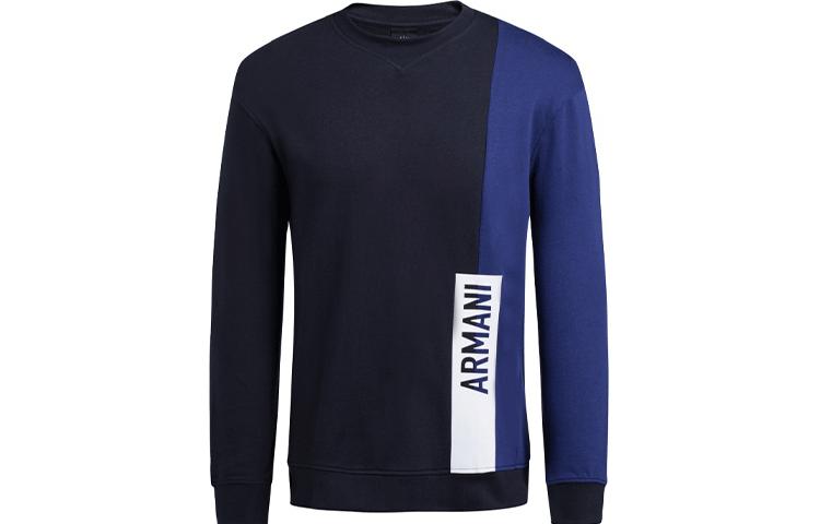 Armani Exchange AE Logo Geometric Knit Sweatshirt Black 3GZMAN-ZJ5CZ