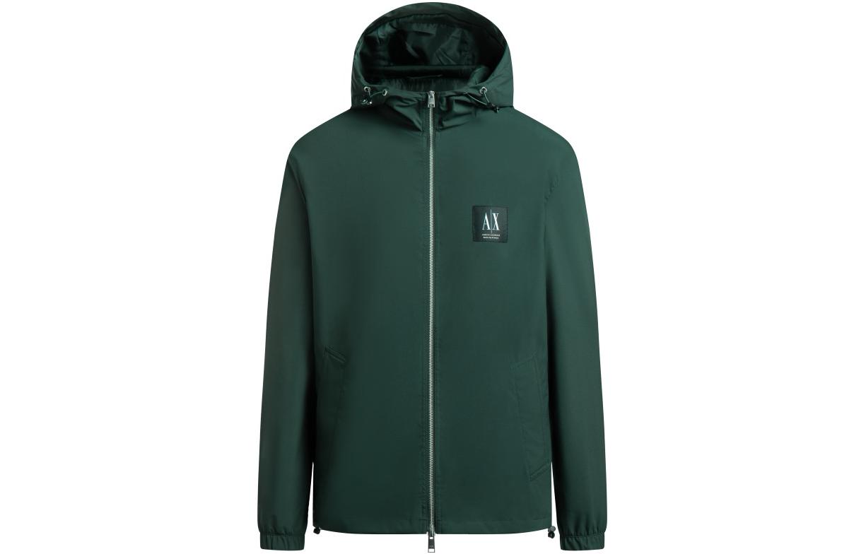 Armani Exchange AE Logo Graphic Hoodie Jacket Men’s Deep Green 3RZB19-ZNB7Z-1882