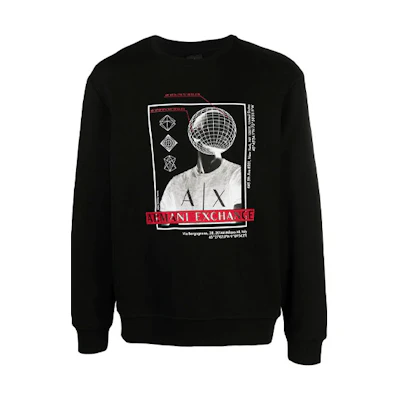 Armani Exchange AE Logo Graphic Print Sweatshirt Black 3KZMFH-ZJ6HZ-1200