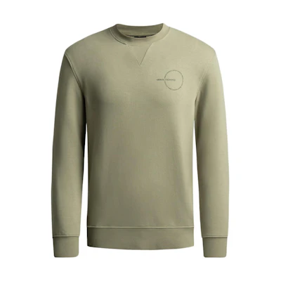 Armani Exchange AE Logo Print Crewneck Long Sleeve Sweatshirt Men Grey-Green 6LZMAC-ZJBXZ-1836