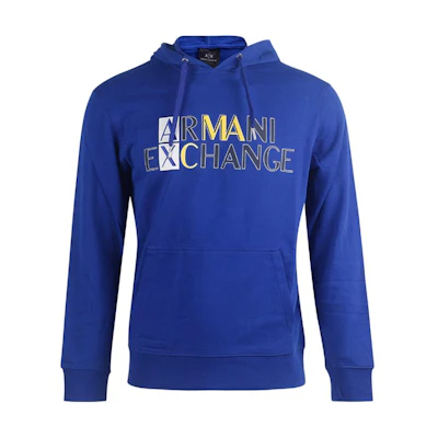 Armani Exchange AE Logo Print Hoodie Klein Blue 3KZMGL-ZJ8MZ-15AE