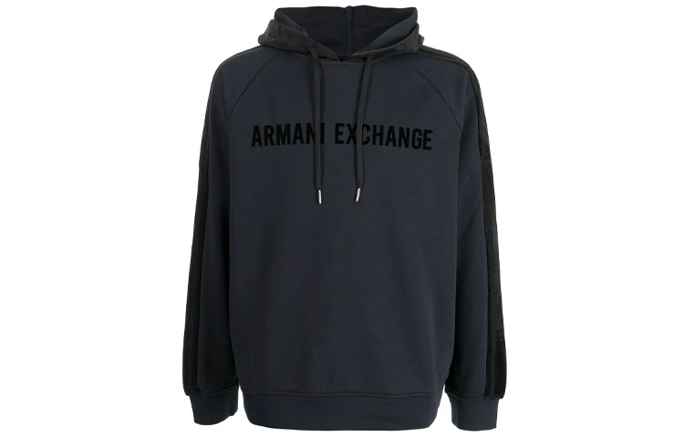 Armani Exchange AE Logo Print Hoodie Navy Blue - 6KZMFS-ZJ6LZ-4520