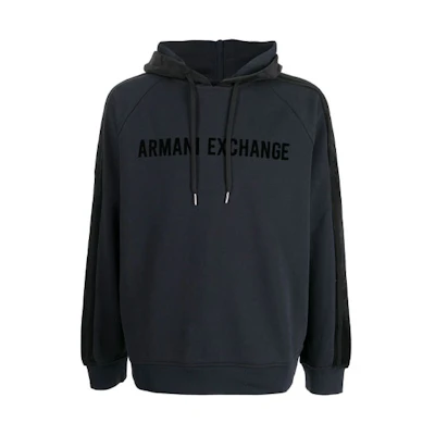 Armani Exchange AE Logo Print Hoodie Navy Blue - 6KZMFS-ZJ6LZ-4520