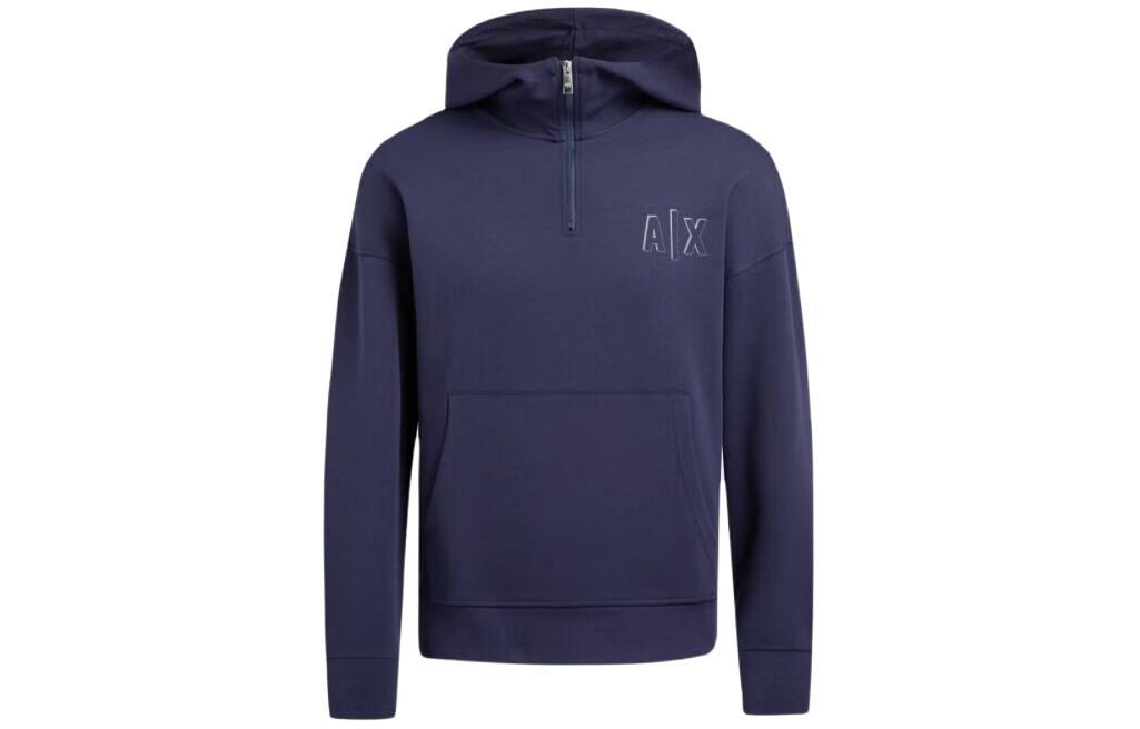 Armani Exchange AE Logo Printed Hoodie Navy Blue Sweatshirt 6KZMGF-ZJ5GZ-1505