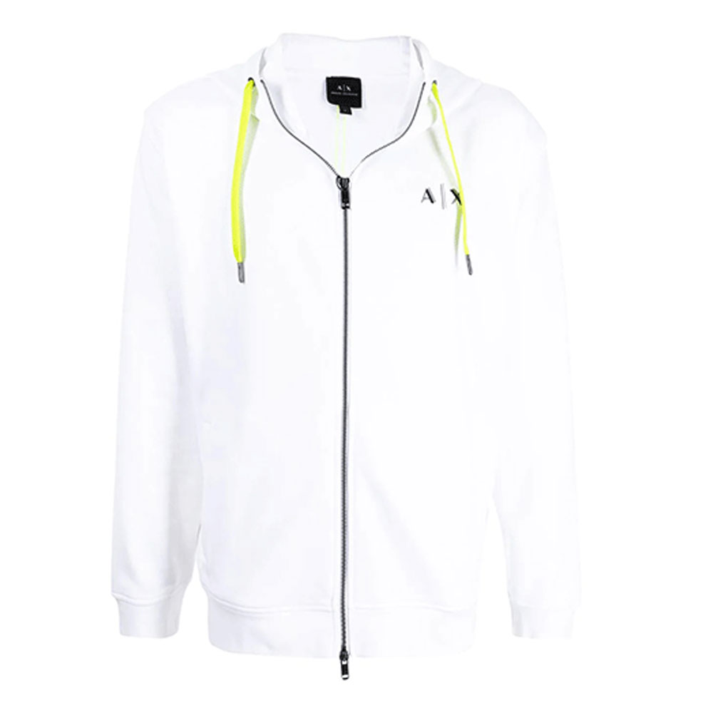 Armani Exchange AE Logo Zip Hoodie Jacket White 3KZMFJZJ6HZ1100