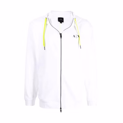 Armani Exchange AE Logo Zip Hoodie Jacket White 3KZMFJZJ6HZ1100