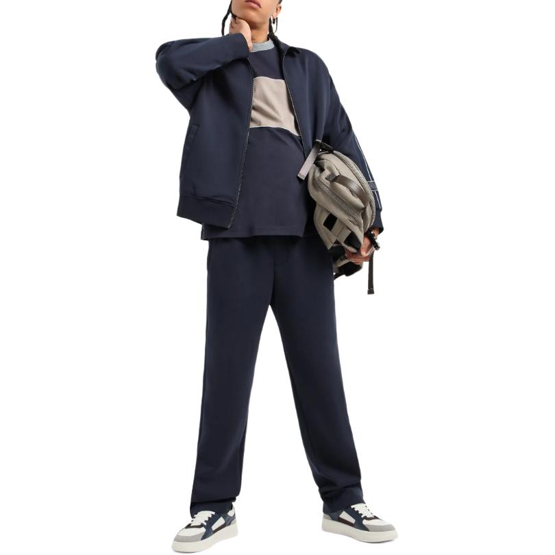 Purchase ARMANI EXCHANGE AE Navy Blue Logo Zip-Up High Neck Sweatshirt Men FW24. 6DZMJL-ZJZGZ-1510