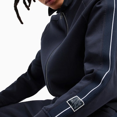 ARMANI EXCHANGE AE Navy Blue Logo Zip-Up High Neck Sweatshirt Men FW24. 6DZMJL-ZJZGZ-1510 Details for ARMANI EXCHANGE AE Navy Blue Logo Zip-Up High Neck Sweatshirt Men FW24. 6DZMJL-ZJZGZ-1510