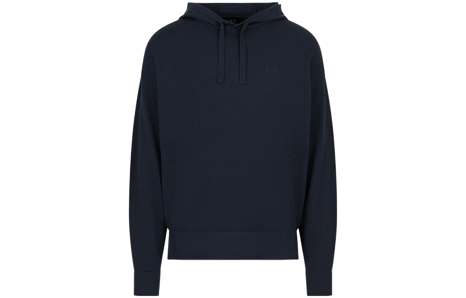 Armani Exchange AE Solid Navy Blue Hoodie Pullover Casual Sweater 3RZM1HZ-M1MZ1-1510