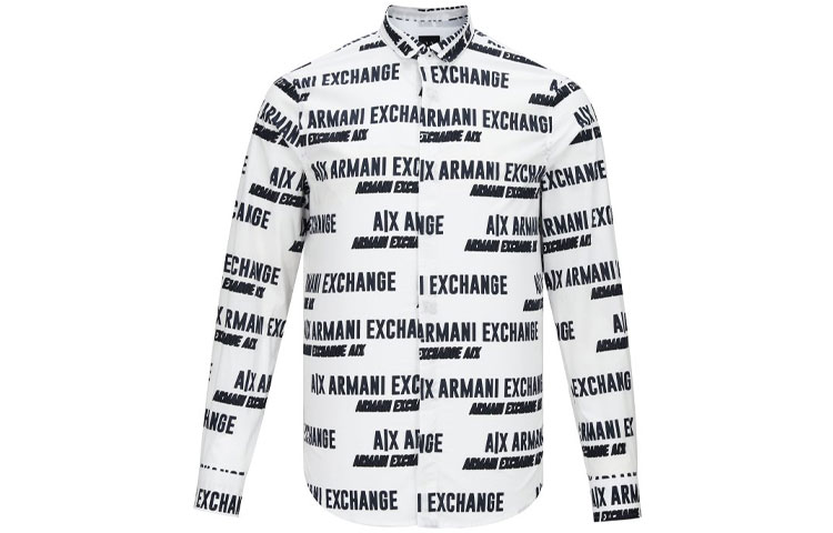 Armani Exchange AE SS21 All-Over Logo Casual Short Sleeve Shirt Men 3KZC25-ZNEAZ-2103