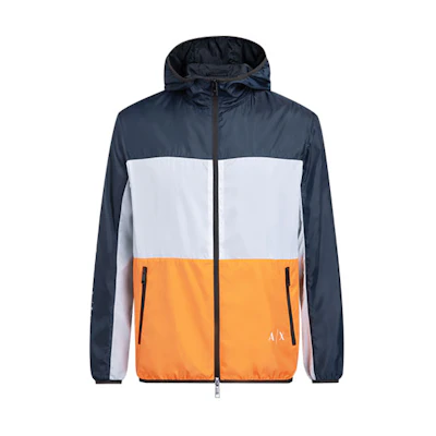 Armani Exchange AE SS21 Colorblock Logo Hooded Jacket Multicolor for Men 3KZB30-ZNJLZ-4239
