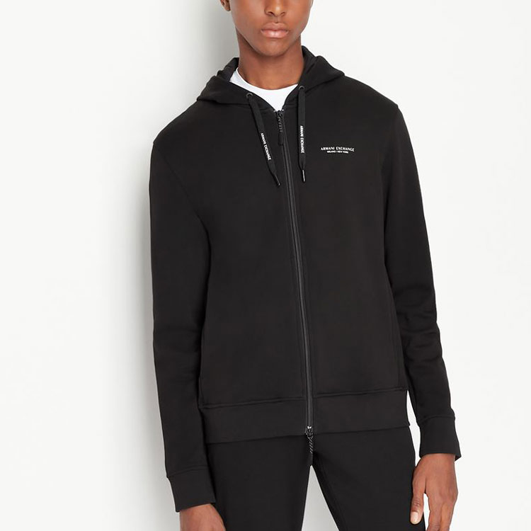 Purchase Armani Exchange AE SS22 黑色拉鍊Logo長袖衛衣 8NZM95-ZJKRZ-1200