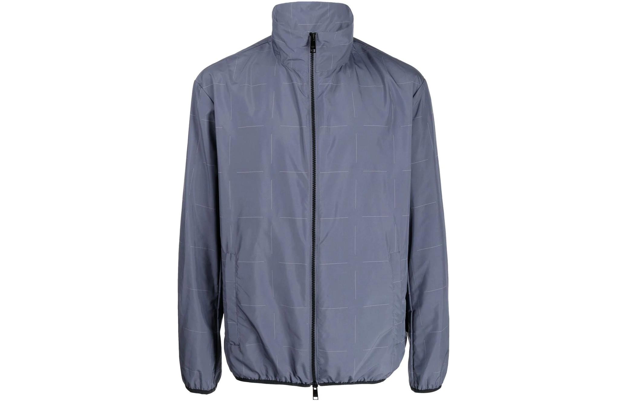 Armani Exchange AE SS22 Checkered Zip-Neck Jacket with Drawstring Hem 3LZB09-ZNIDZ-1500