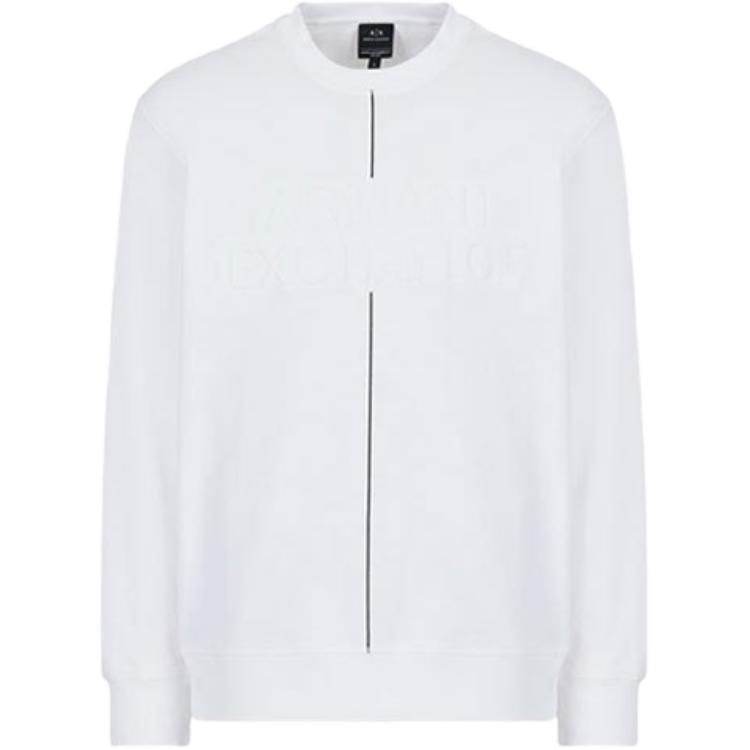 Armani Exchange AE SS22 Logo Contrast Line Sweatshirt White 3LZMAV-ZJ3UZ-1100
