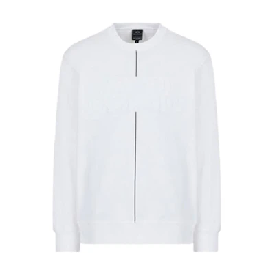 Armani Exchange AE SS22 Logo Contrast Line Sweatshirt White 3LZMAV-ZJ3UZ-1100