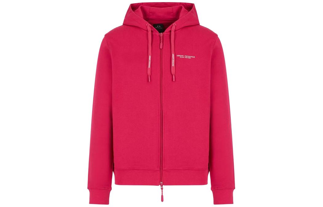Armani Exchange AE SS22 Solid Logo Zip Jacket Sweatshirt Purple Red Men 8NZM95-ZJKRZ-1463