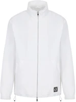 Armani Exchange AE SS22 White Solid Logo Patch Zip-Up Jacket 3LZB03-ZNB7Z-1100 Armani Exchange AE SS22 White Solid Logo Patch Zip-Up Jacket 3LZB03-ZNB7Z-1100