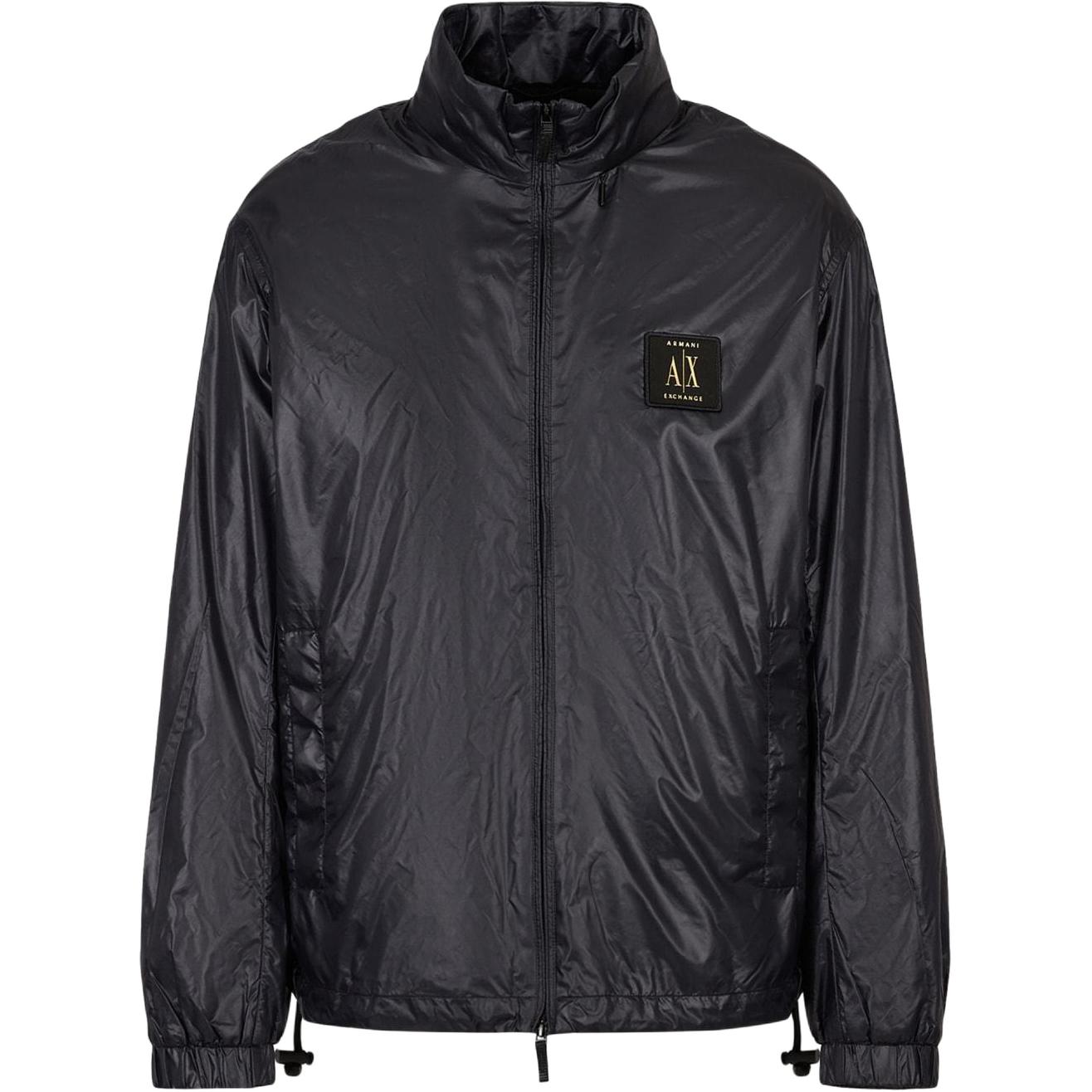 ARMANI EXCHANGE AE SS23  Black Letter Logo Print Zip-Up Jacket. 8NZBP9-ZNYWZ-1200