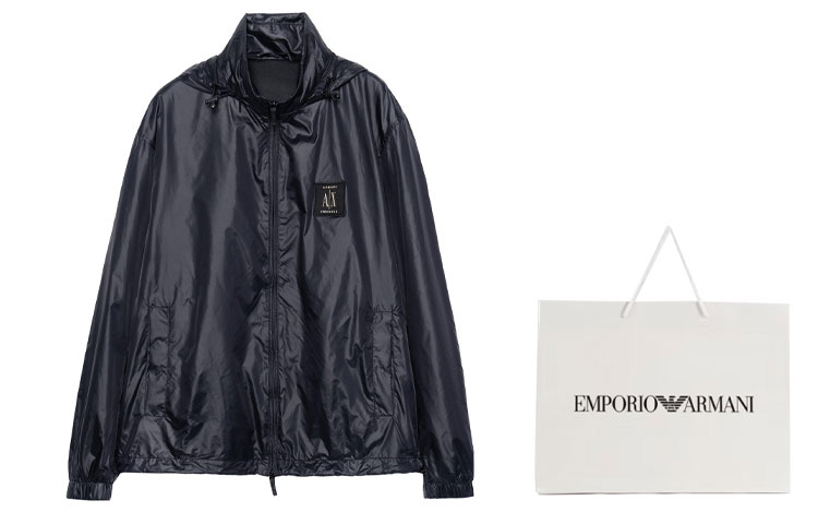 Shop ARMANI EXCHANGE AE SS23  Black Letter Logo Print Zip-Up Jacket. 8NZBP9-ZNYWZ-1200