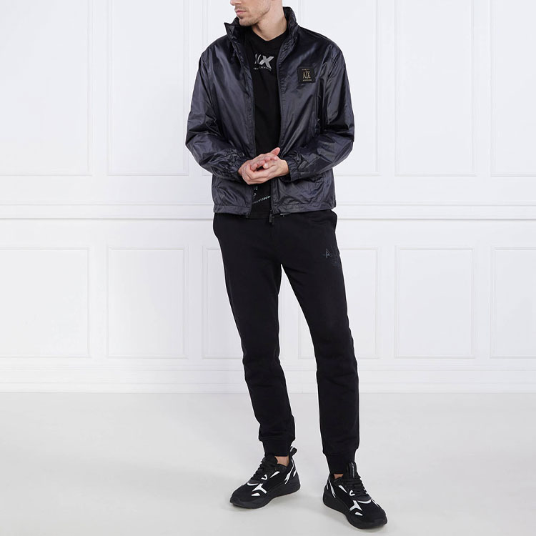 Purchase ARMANI EXCHANGE AE SS23  Black Letter Logo Print Zip-Up Jacket. 8NZBP9-ZNYWZ-1200