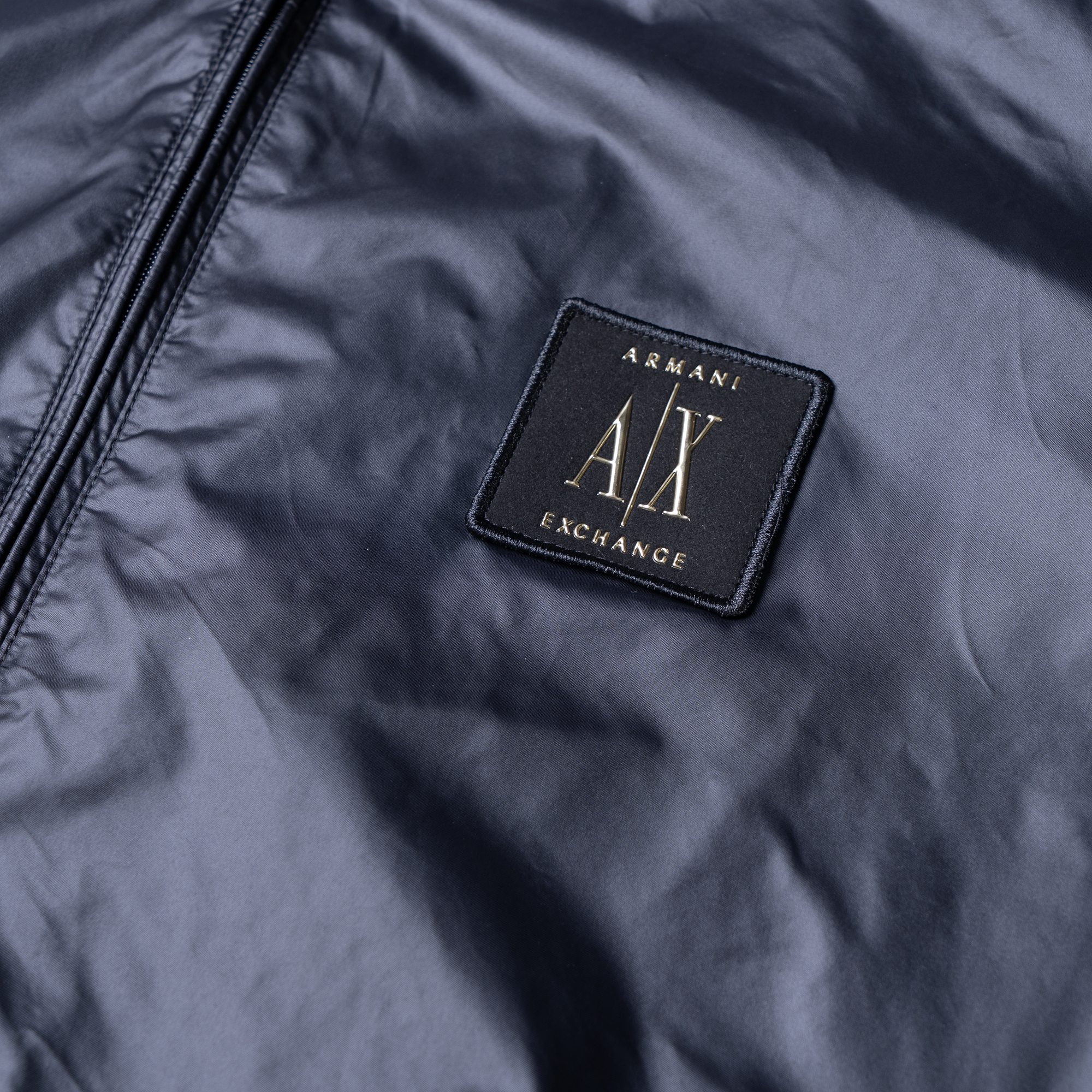 Sizing ARMANI EXCHANGE AE SS23  Black Letter Logo Print Zip-Up Jacket. 8NZBP9-ZNYWZ-1200