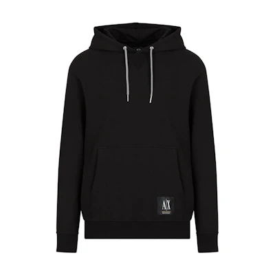 Armani Exchange AE SS23 Black Letter Print Pullover Sweatshirt for Men 3RZMAA-ZJ83Z-1200
