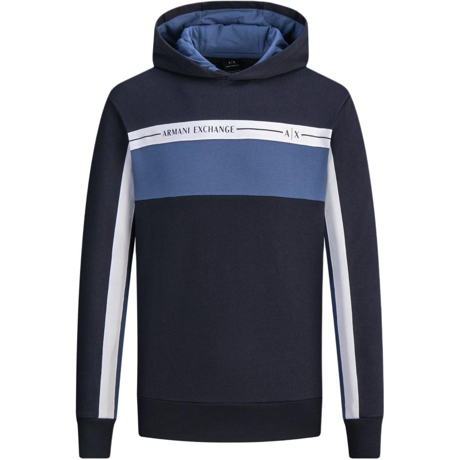 Armani Exchange AE SS23 Colorblock Logo Sweatshirt Men’s Black 3RZMFB-ZJDEZ-85CE