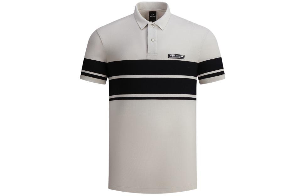 Armani Exchange AE SS23 Colorblock Striped Short Sleeve Polo Shirt - Men 3RZFGG-ZJM5Z-6716