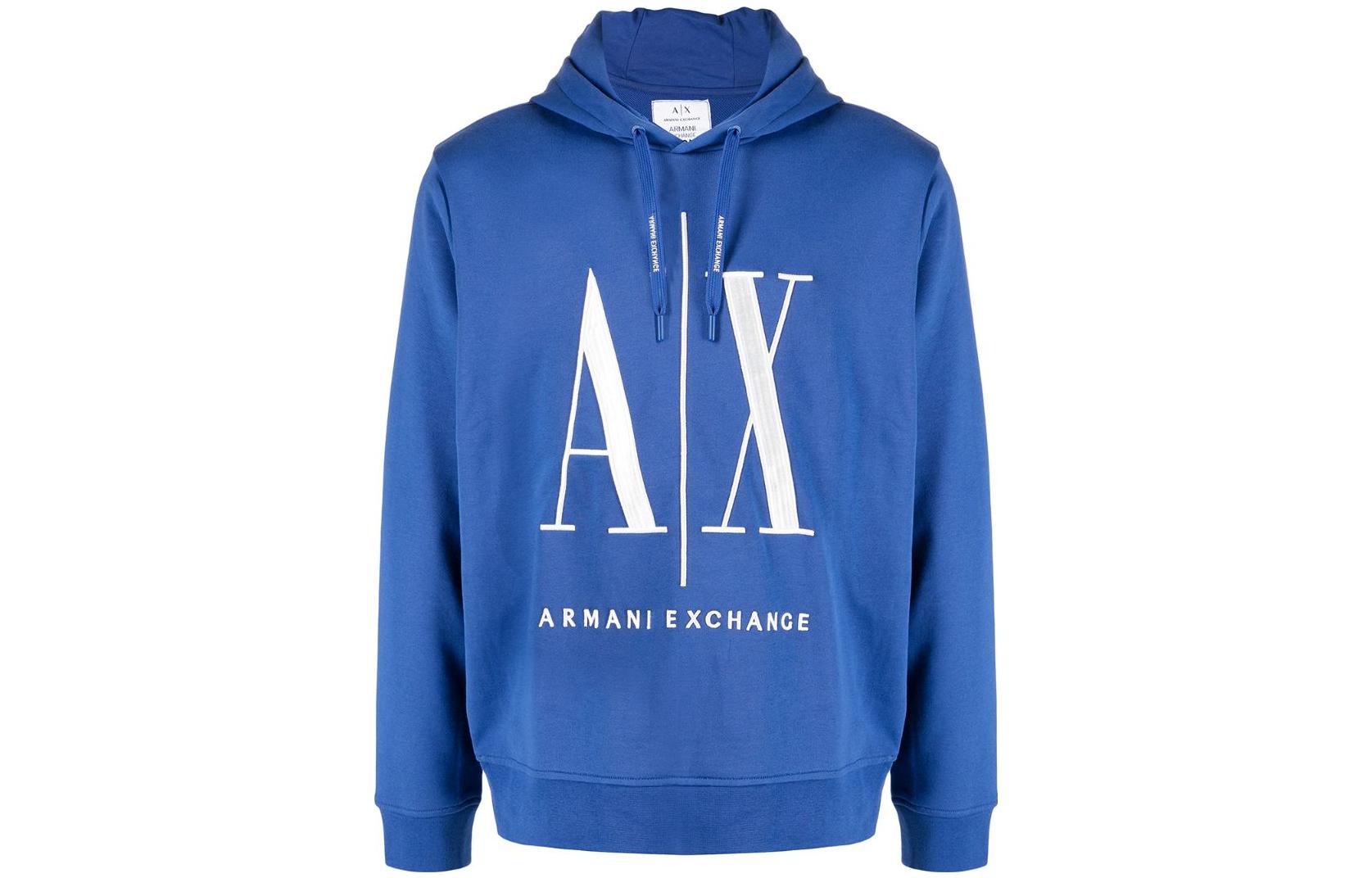 Armani Exchange AE SS23 Embroidered Logo Cotton Sweatshirt Blue () 8NZMPC-ZJ1ZZ-1507