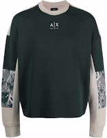 Armani Exchange AE SS23 Logo Patch Colorblock Print Olive Green Sweatshirt 3RZMHB-ZJXAZ-4885 Armani Exchange AE SS23 Logo Patch Colorblock Print Olive Green Sweatshirt 3RZMHB-ZJXAZ-4885
