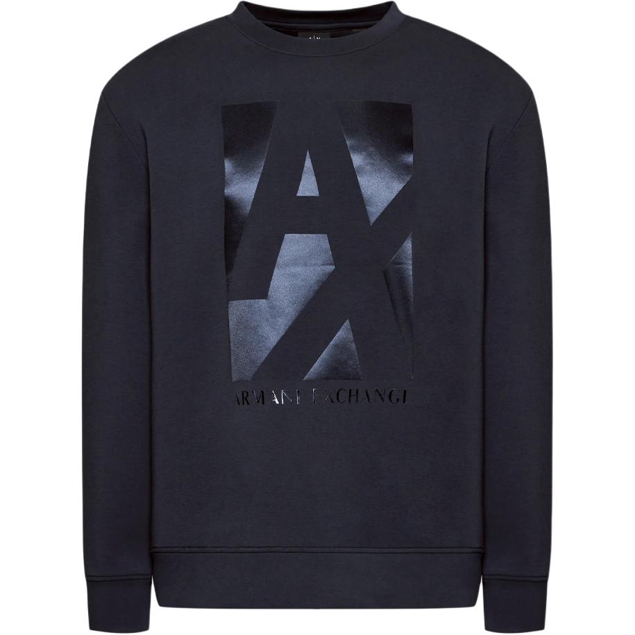 Armani Exchange AE SS23 Logo Print Crewneck Long Sleeve Sweatshirt Black 6LZMHB-ZJXBZ-1510