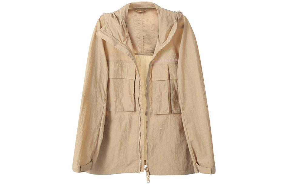 ARMANI EXCHANGE AE SS23 Logo Print Hooded Zip Jacket Men’s Deep Beige 3RZB30-ZN1CZ-1772