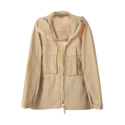 ARMANI EXCHANGE AE SS23 Logo Print Hooded Zip Jacket Men’s Deep Beige 3RZB30-ZN1CZ-1772