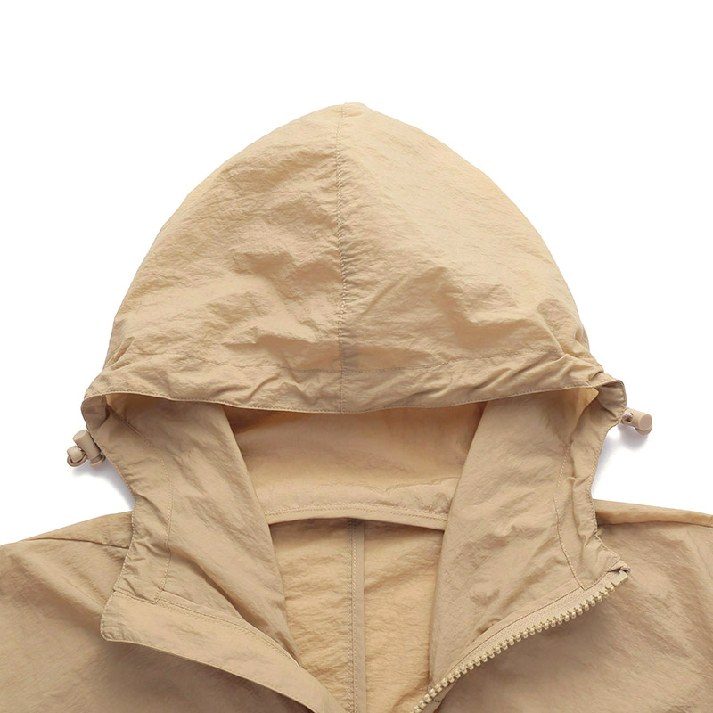 Shop ARMANI EXCHANGE AE SS23 Logo Print Hooded Zip Jacket Men’s Deep Beige 3RZB30-ZN1CZ-1772