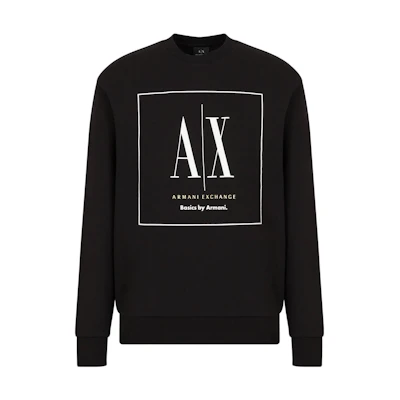 Armani Exchange AE SS23 Logo Print Pullover Sweatshirt Black 3RZMAB-ZJ83Z-1200