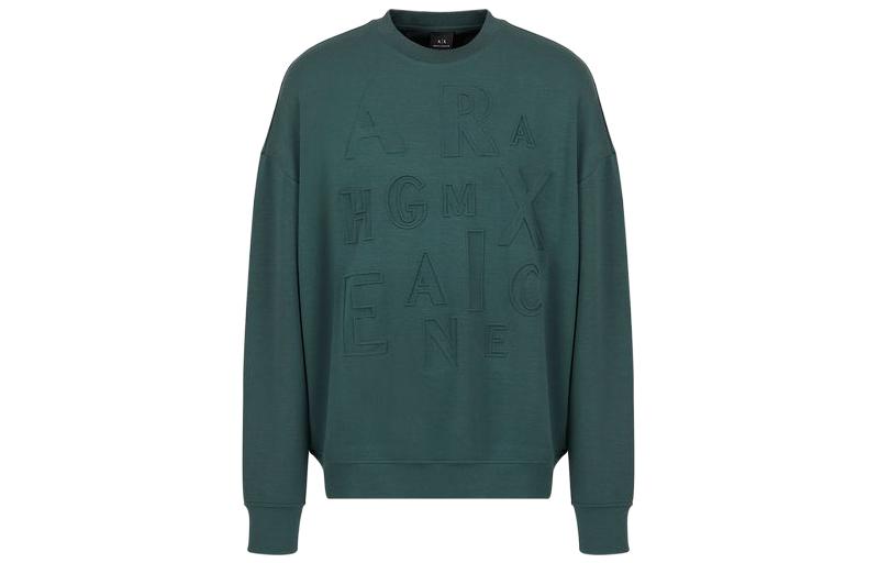 Armani Exchange AE SS23 Logo Printed Crewneck Sweatshirt Green () 3RZMHM-ZJZDZ-1882