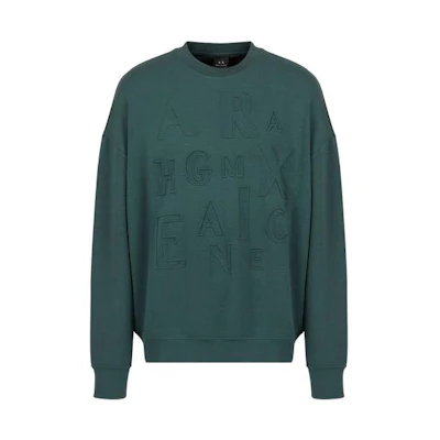 Armani Exchange AE SS23 Logo Printed Crewneck Sweatshirt Green () 3RZMHM-ZJZDZ-1882