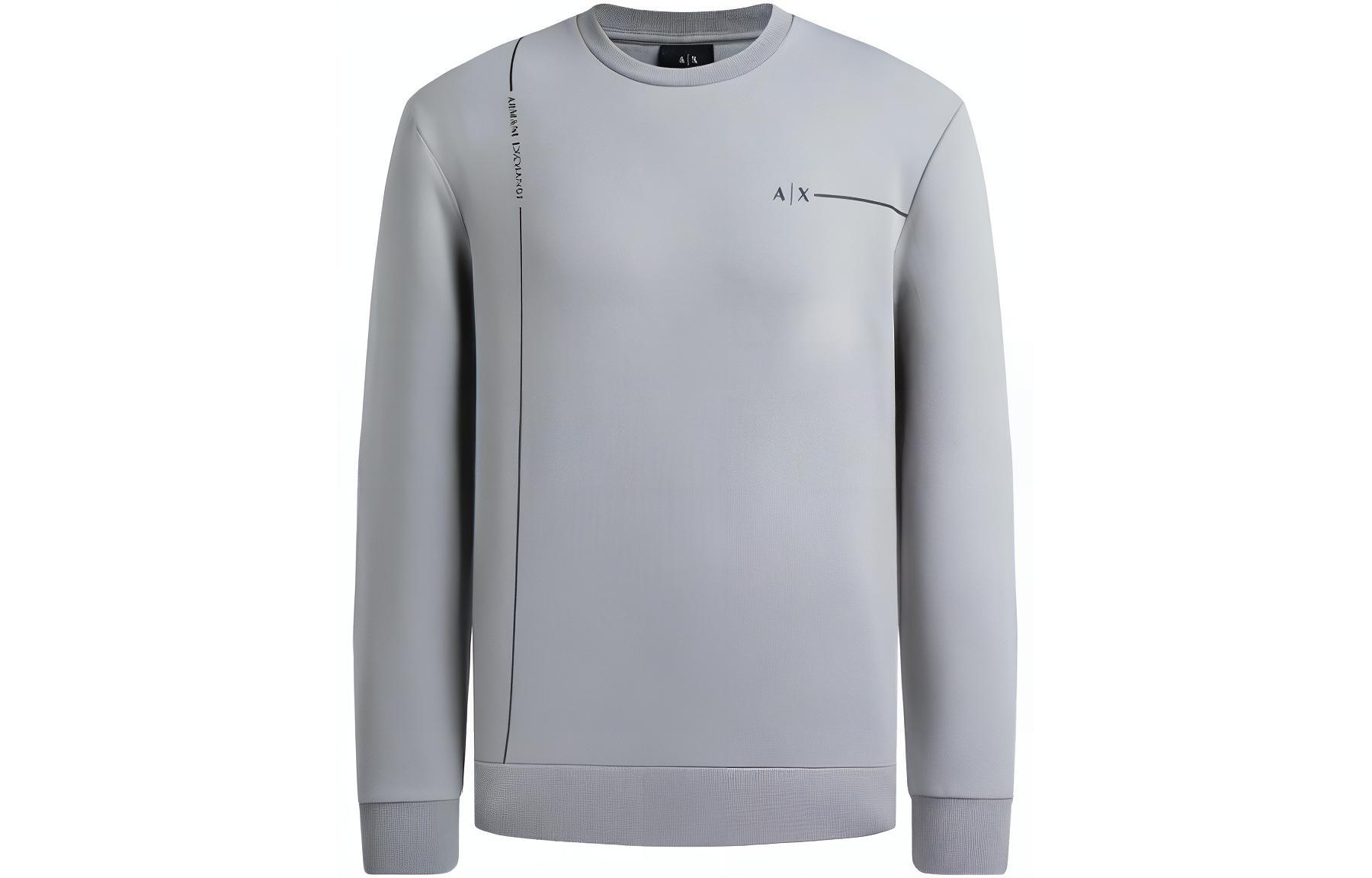 Armani Exchange AE SS23 Logo Pullover Sweatshirt Grey 3RZMBC-ZJCAZ-1913